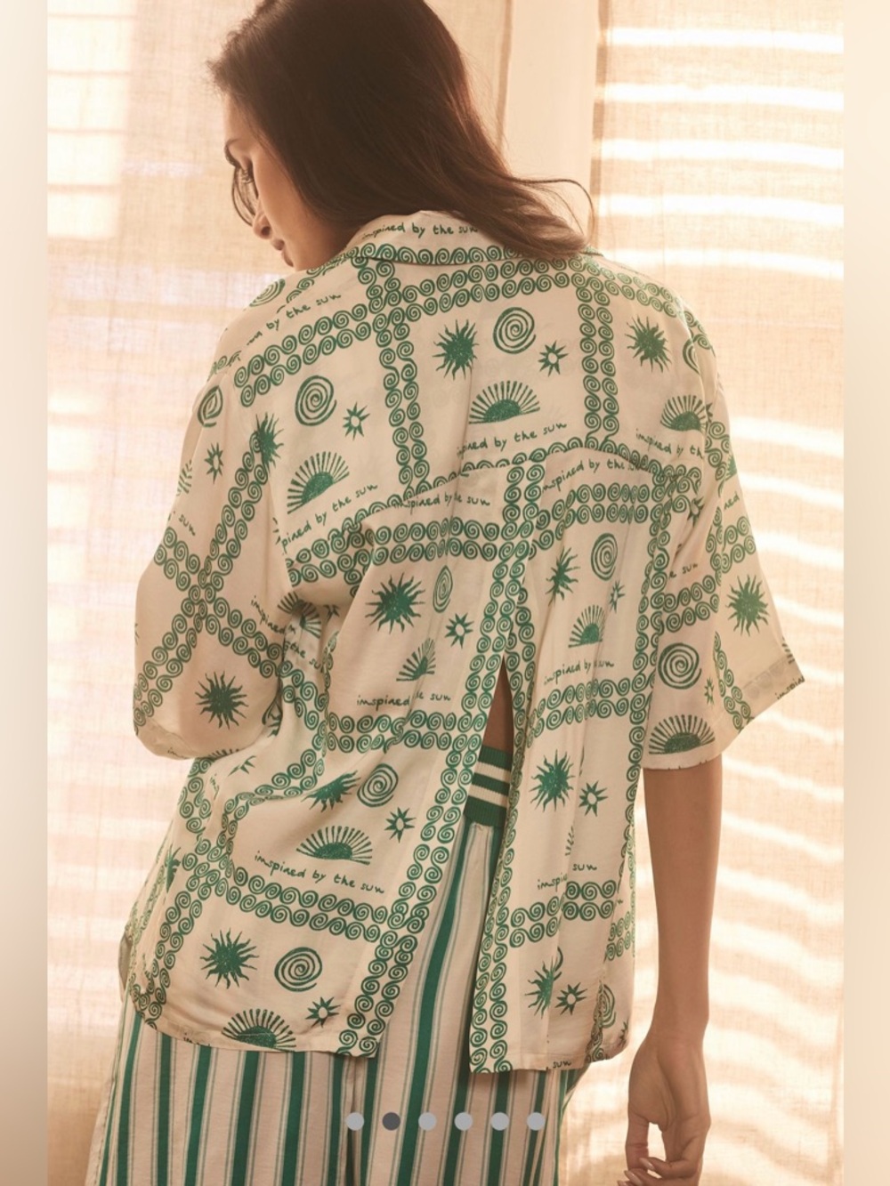 Agathe Marty x Anthropologie Sun Swirl Print Camp Shirt - NWOT - Picture 2 of 3